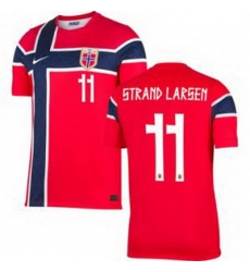 Men 11 Norway Jorgen Strand Larsen Home Stadium Replica   1