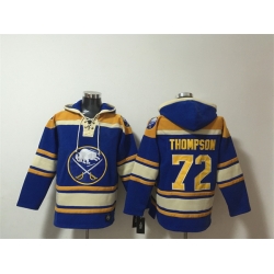Men Buffalo Sabres  72 Tage Thompson Blue Ageless Must Have Lace Up Pullover Hoodie