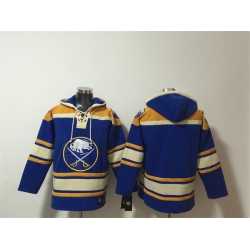 Men Buffalo Sabres Blank Blue Ageless Must Have Lace Up Pullover Hoodie
