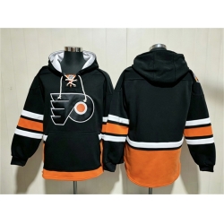 Men Philadelphia Flyers Blank Black Ageless Must Have Lace Up Pullover Hoodie